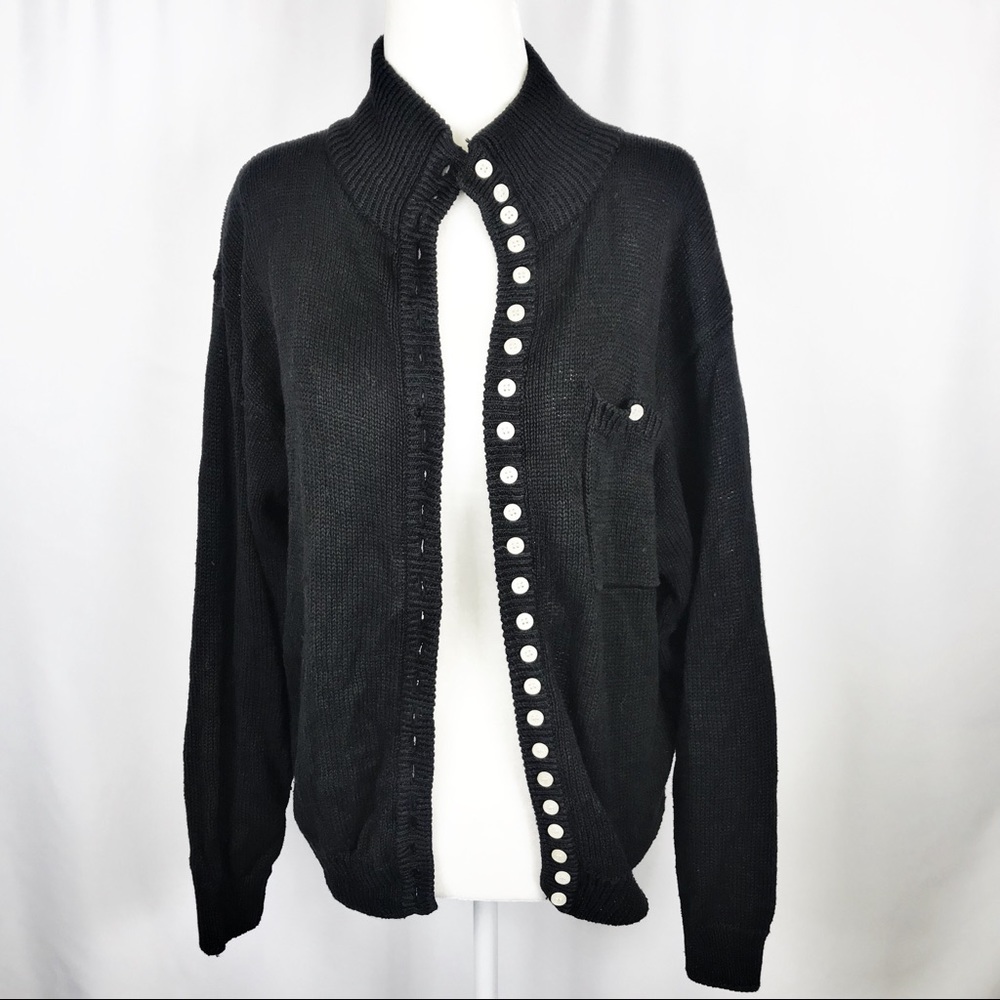 Diane von Furstenberg Black Vintage Woven Cardigan